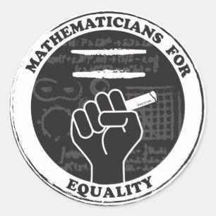 Pegatina Redonda Matemáticos para Pegatinas de Igualdad