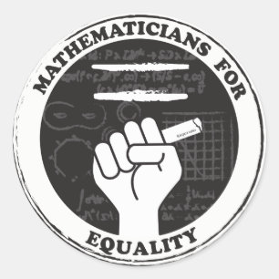 Pegatina Redonda Matemáticos para pegatinas de Igualdad