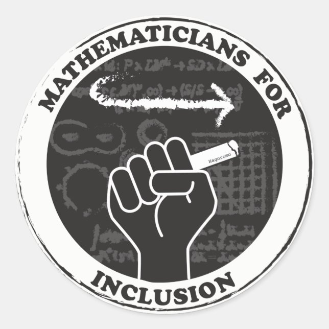 Pegatina Redonda Matemáticos para pegatinas de inclusión (Anverso)