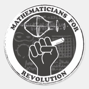 Pegatina Redonda Matemáticos para Pegatinas de la Revolución