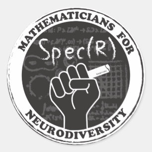 Pegatina Redonda Matemáticos para Pegatinas de Neurodiversidad