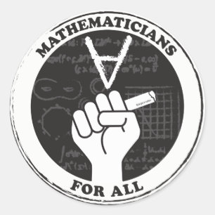 Pegatina Redonda Matemáticos para todos los pegatinas