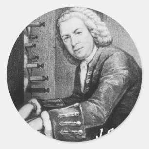 Pegatina Redonda Materia de Johann Sebastian Bach