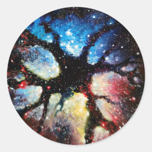 Pegatina Redonda Materia oscura en el universo