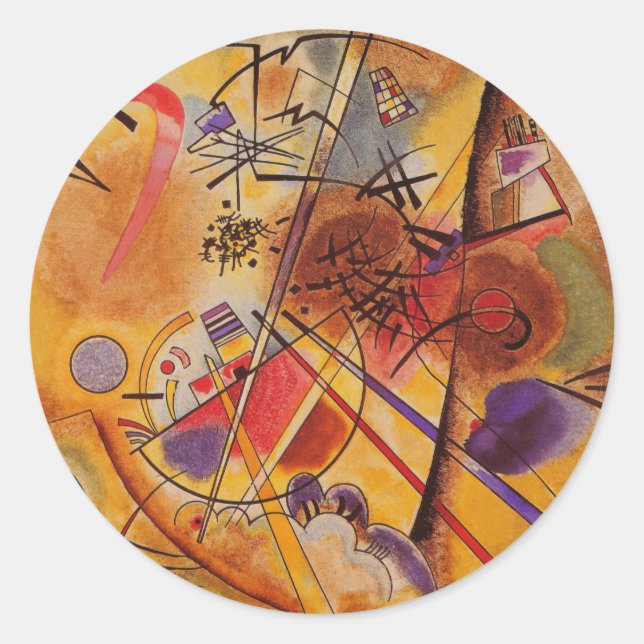 Pegatina Redonda Material gráfico abstracto de Kandinsky (Anverso)