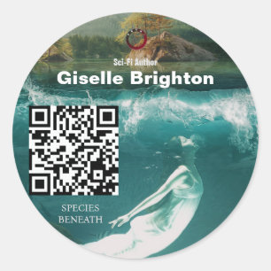 Pegatina Redonda Material promocional del autor del logotipo