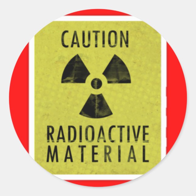 Pegatina Redonda 'materiales radioactivos' (Anverso)