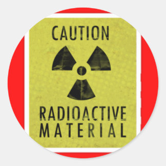 Pegatina Redonda 'materiales radioactivos'