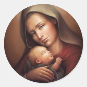 Pegatina Redonda Maternidad divina