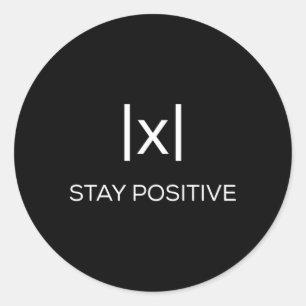 Pegatina Redonda Math Absolute Value Stay Positive