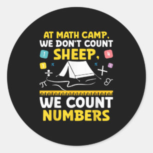 Pegatina Redonda Math Camp Math Camper Matemático Camping Mathem