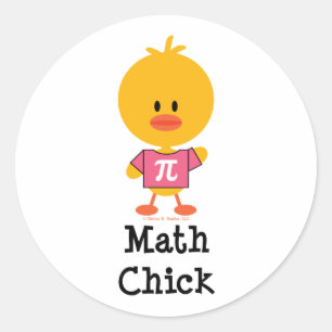 Pegatina Redonda Math Chick Pegatinas