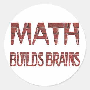 Pegatina Redonda Math construye cerebros