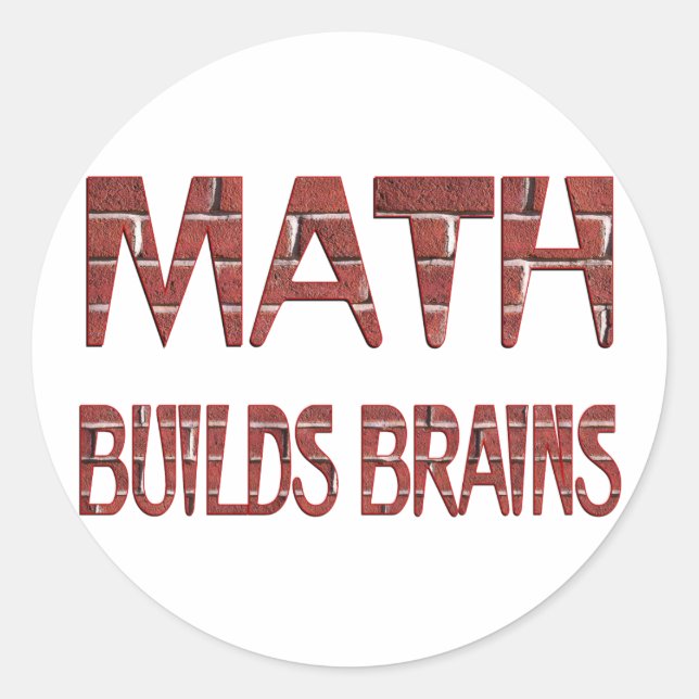 Pegatina Redonda Math construye cerebros (Anverso)