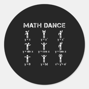 Pegatina Redonda Math Dance Funciones algebraicas Graciosa Camisa d
