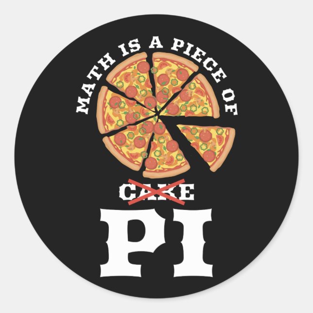 Pegatina Redonda Math Is A Piece Of Cake Apple Pi Happy Pi Day Gift (Anverso)