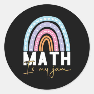 Pegatina Redonda Math Math Math es mi mermelada