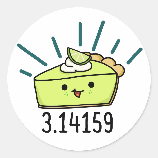 Pegatina Redonda Math Pi Número Gracioso Pie Pun (Anverso)