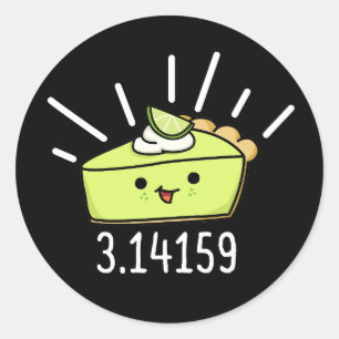 Pegatina Redonda Math Pi Número Gracioso Pie Pun Oscuro BG