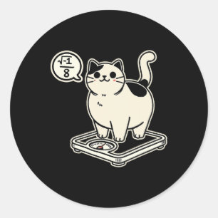 Pegatina Redonda Math Pun Cat me sobrecrea más de 8 divertidos prof