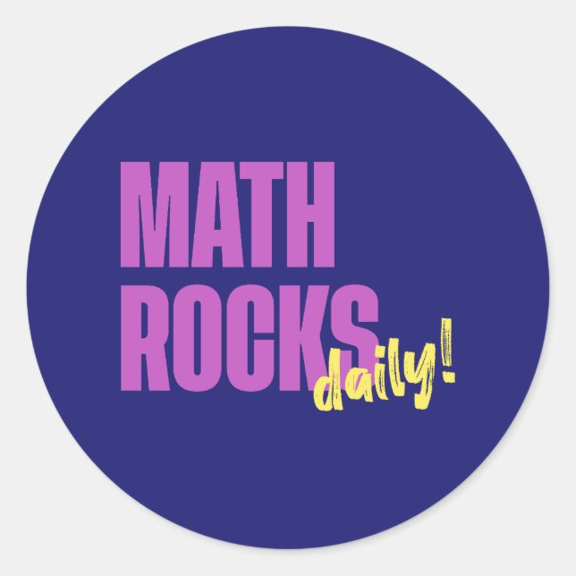 Pegatina Redonda Math Rocks Daily (Anverso)