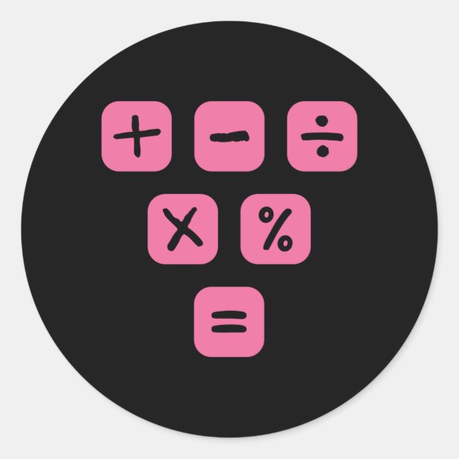 Pegatina Redonda Math Symbols matemáticos Rótulos matemáticos matem (Anverso)