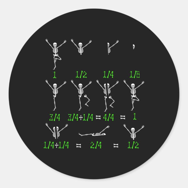 Pegatina Redonda Math Teacher Equation Skeleton Math Students Hallo (Anverso)