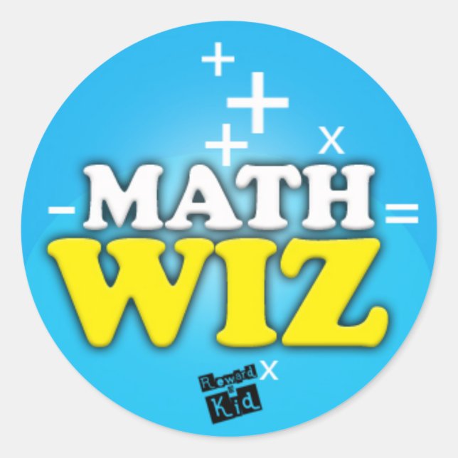 Pegatina Redonda Math wiz (conjunto de 20) (Anverso)