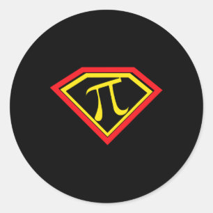 Pegatina Redonda Mathemati, maestra de matemáticas superheroica de