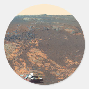 Pegatina Redonda Matijevic Hill Panorama De Mars Rover