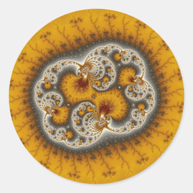 Pegatina Redonda Matilda19 - Arte fractal (Anverso)