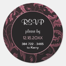 Matrimonio de Damasco Rosado Negro y Frambuesa - R