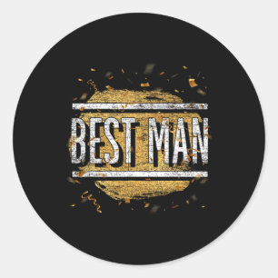 Pegatina Redonda Matrimonio del mejor hombre groomsmen Boda del par