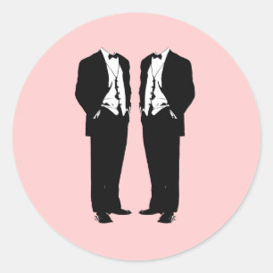 Pegatina Redonda Matrimonio gay