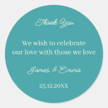 Matrimonio personalizado Verde azulado simple