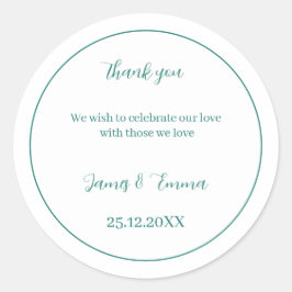 Pegatina Redonda Matrimonio simple verde