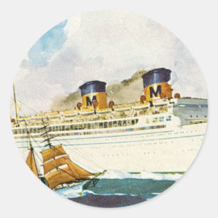 Pegatina Redonda Matson Liner a Hawaii