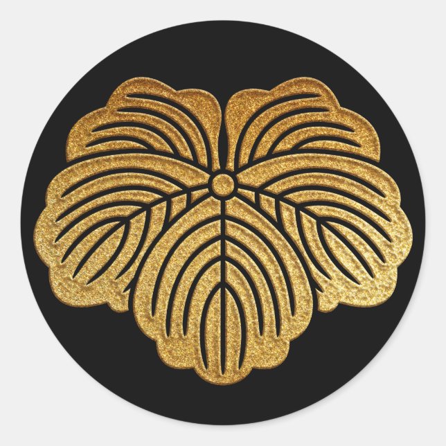 Pegatina Redonda Matsunaga Tsuta Kamon (Anverso)