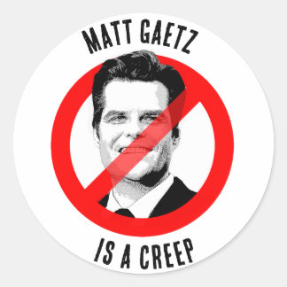 Pegatina Redonda Matt Gaetz es un crítico anti Matt Gaetz