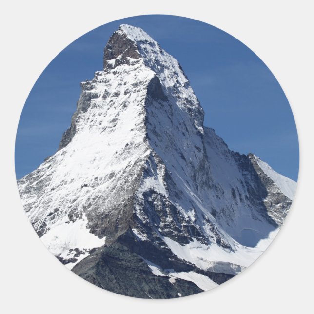 Pegatina Redonda Matterhorn, Alpes (Anverso)