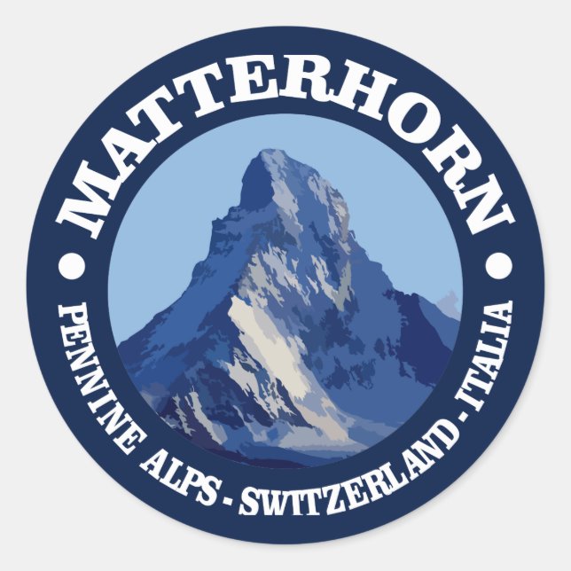 Pegatina Redonda Matterhorn (rd) (Anverso)