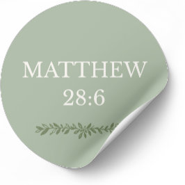 Pegatina Redonda Matthew 28:6 – He Is Risen Easter Sticker