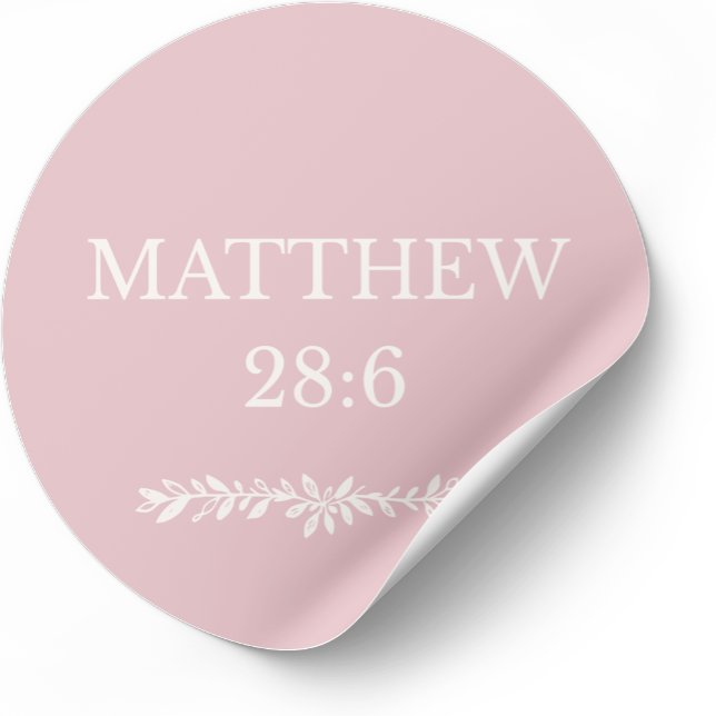 Pegatina Redonda Matthew 28:6 Scripture Sticker – Resurrection News (Subido por el creador)