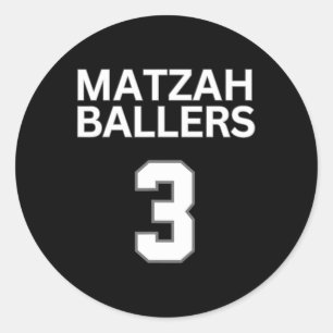 Pegatina Redonda Matzah Ballers 3 divertida selección judía de balo