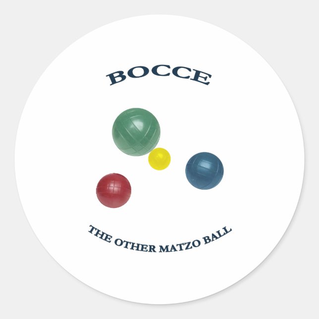 Pegatina Redonda Matzo Bocce Ball (Anverso)