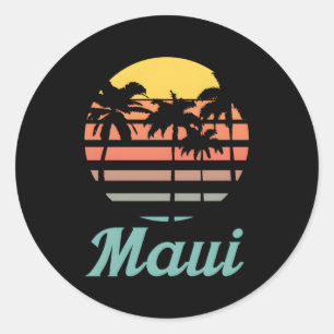 Pegatina Redonda Maui Hawaii