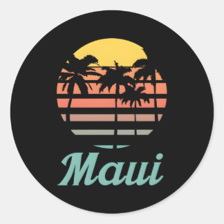 Pegatina Redonda Maui Hawaii