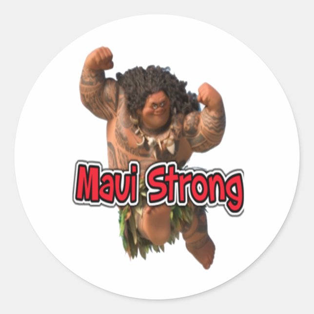 Pegatina Redonda maui strong (Anverso)