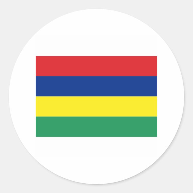 Pegatina Redonda Mauricio FLAG International (Anverso)