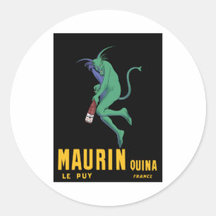 Pegatina Redonda Maurin Quina - Cappiello 1906 - Absinthe Apertif